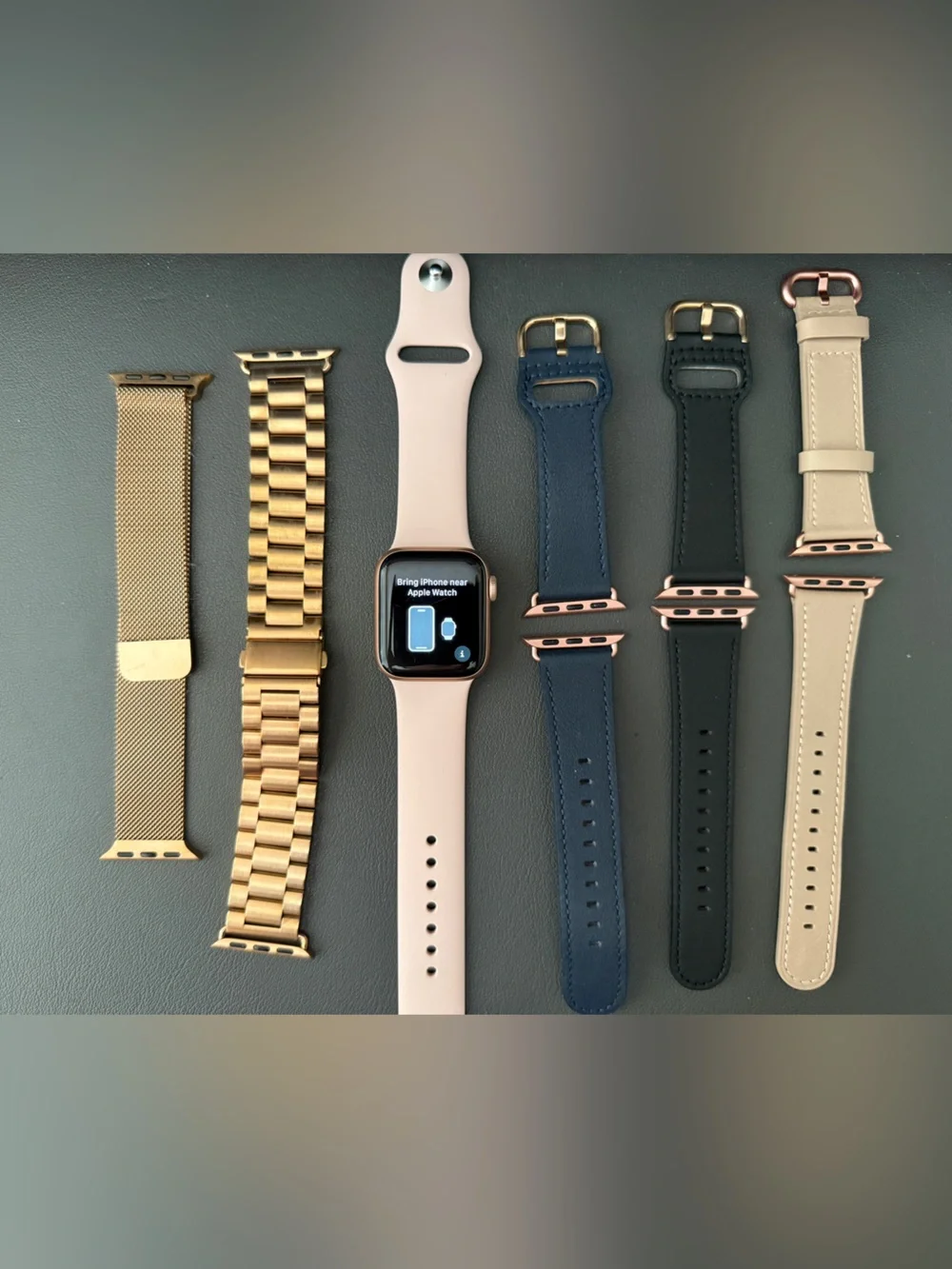 Apple Watch Series 6 40mm (GPS only) Rose Gold  with Pink, Navy & Beige Bands
